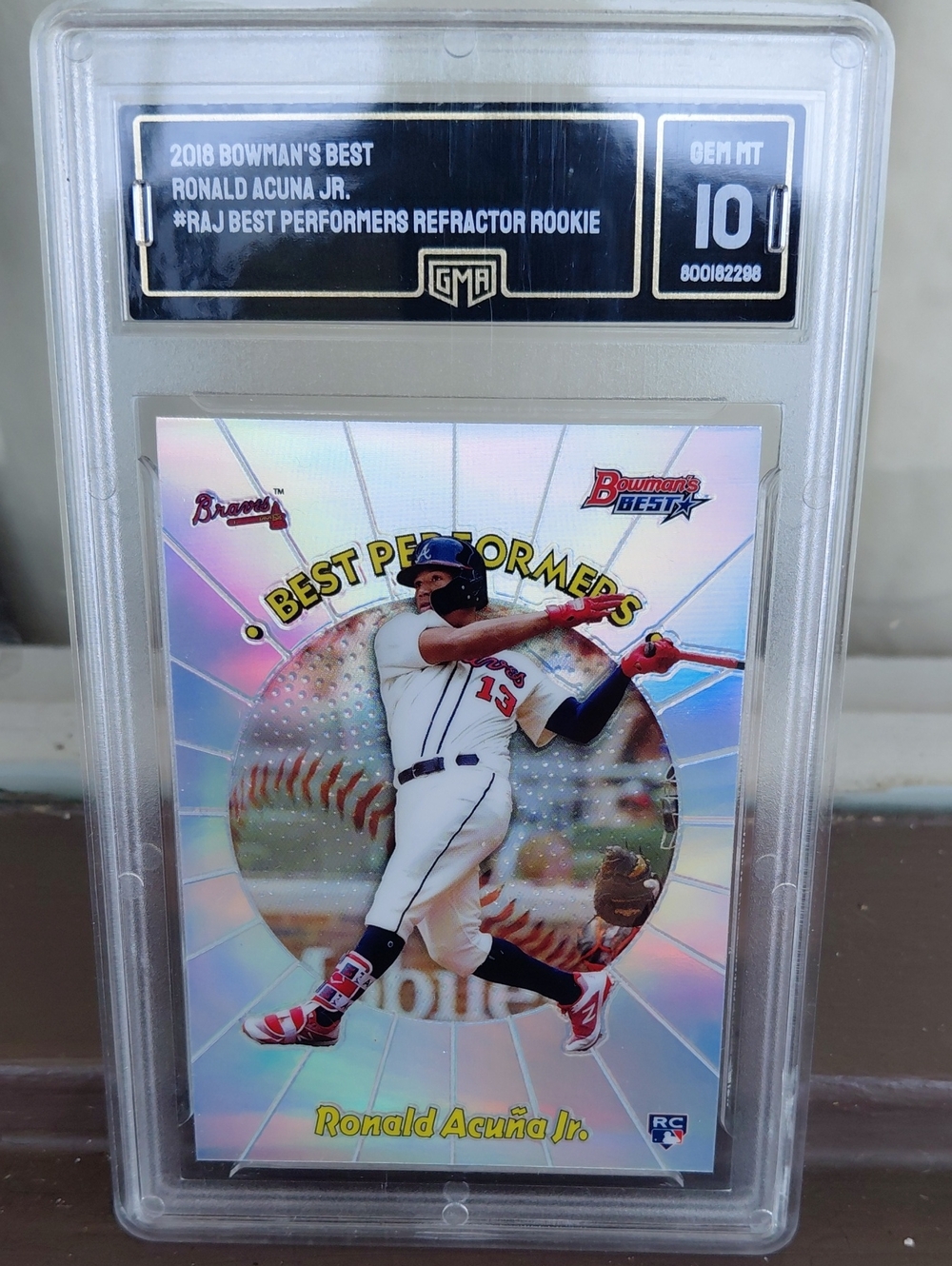 Bowman’s Best Ronald Acuña Jr. Best Performers Refractor Rookie Card - White/Red